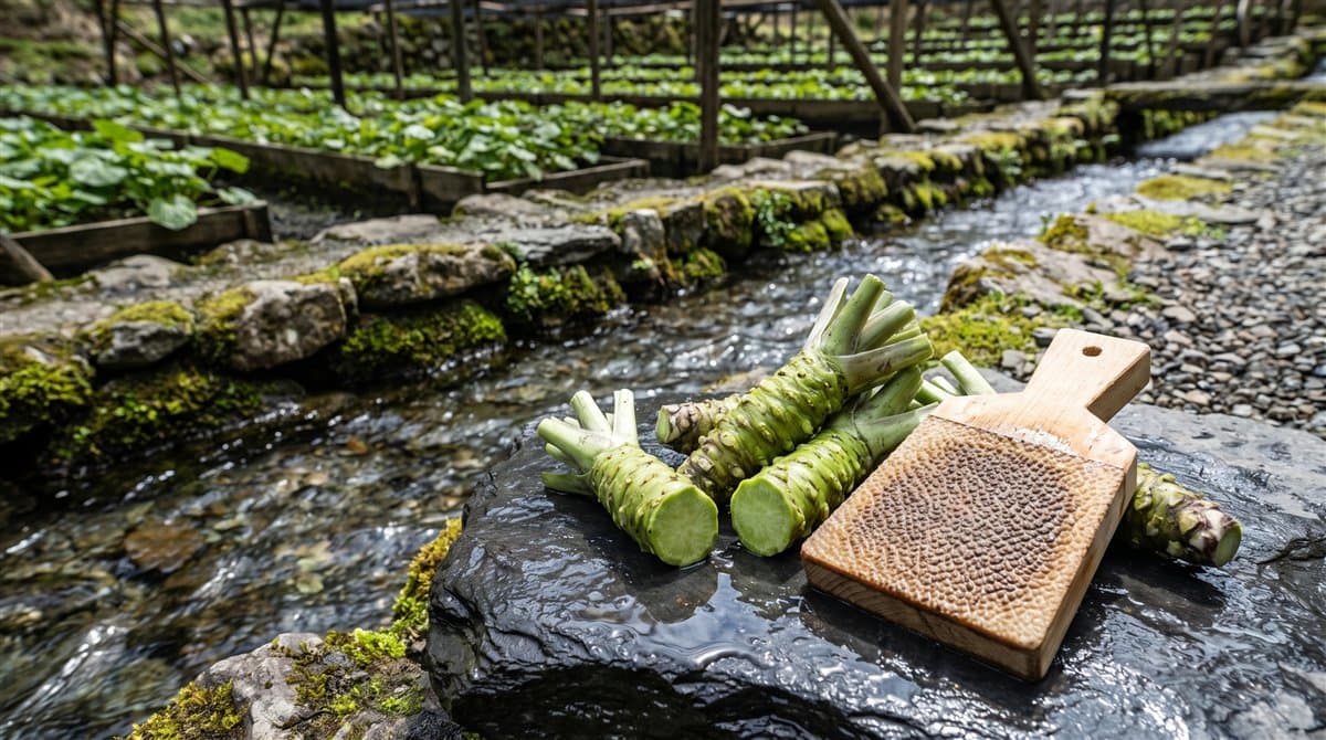 Fresh wasabi tasting